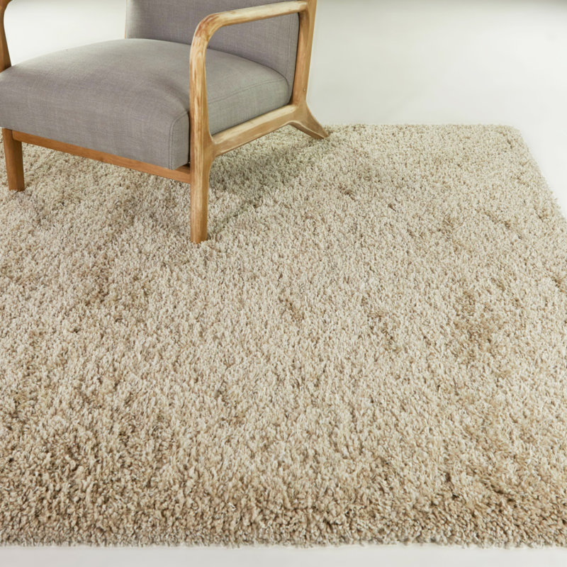 Tapis beige à poils longs Kenna, Rectangle 5 pi 3 po x 7 pi