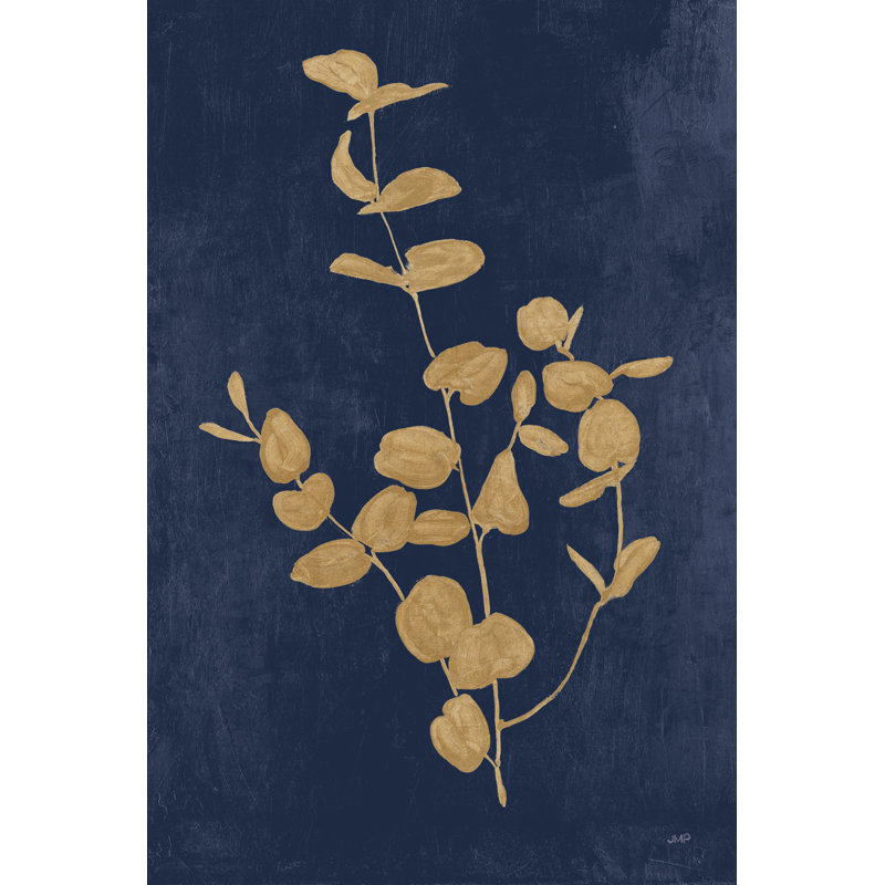 Botanical Study II Gold Navy by Julia Purinton - Wrapped Canvas Print, 46cm H x 30cm W x 3.8cm D