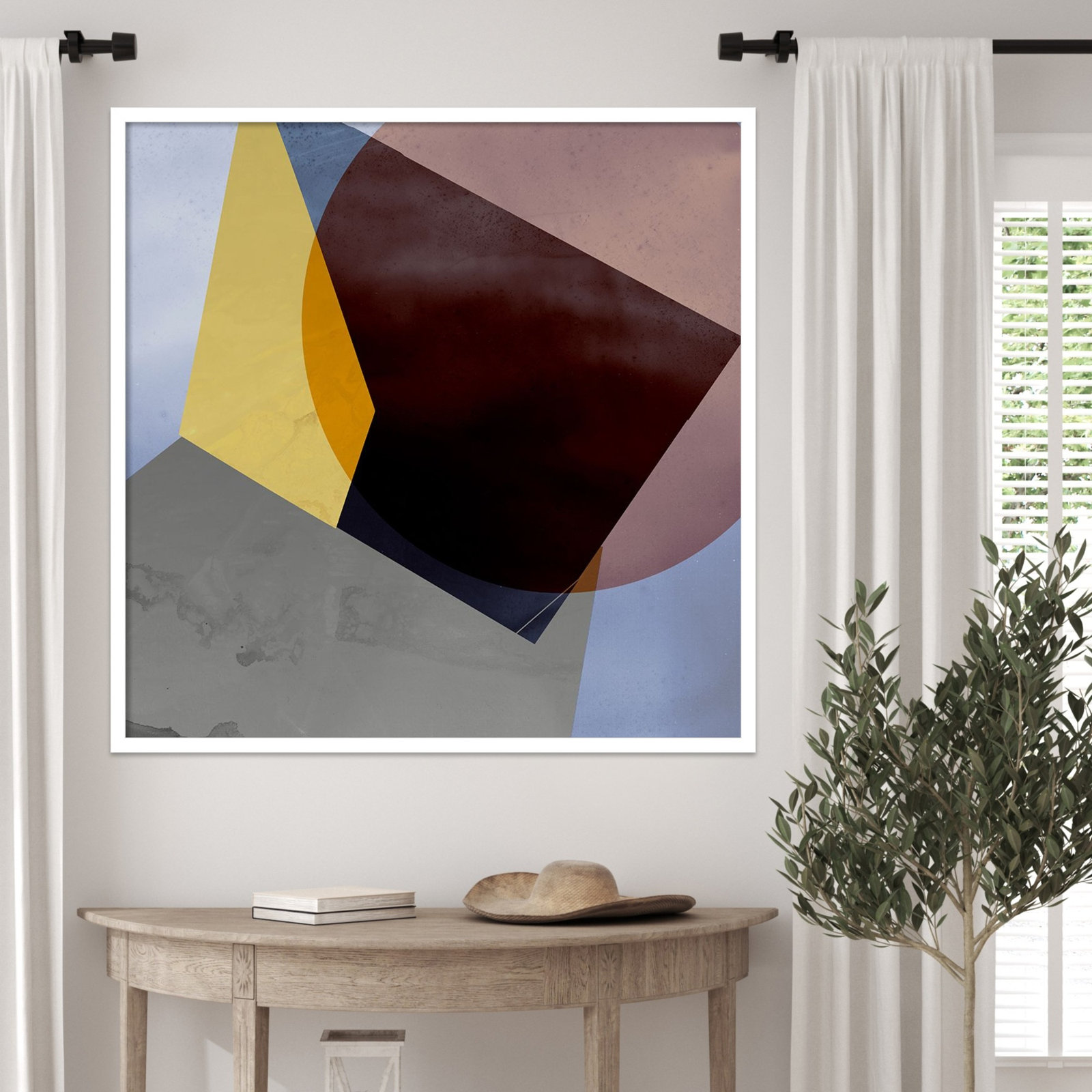 Flagler "Essentially Minimal II" Print, 33" H x 33" W, White
