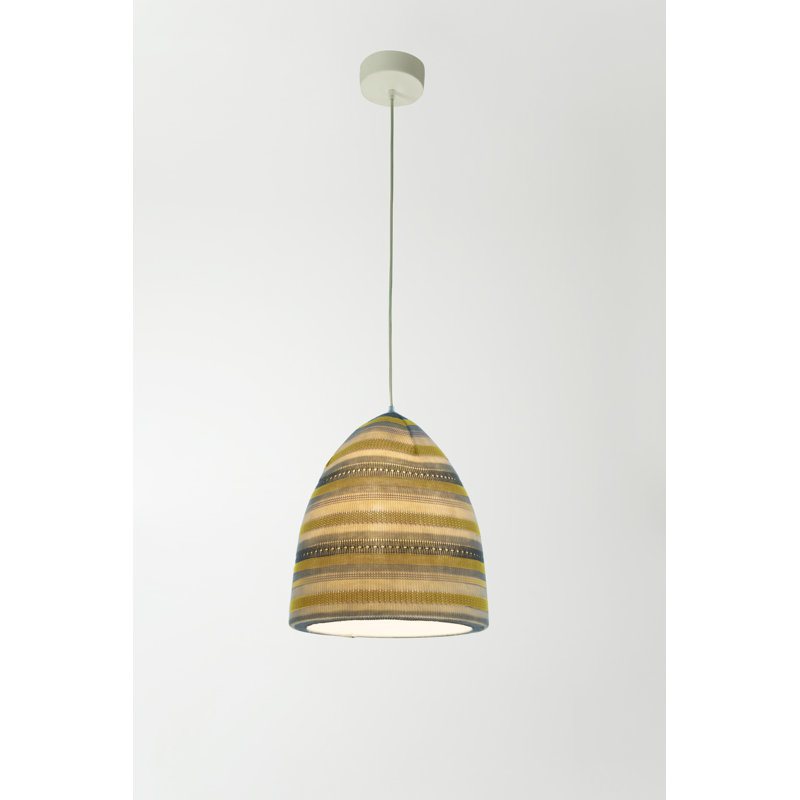 1 - Light Grey Bell Pendant, Yellow