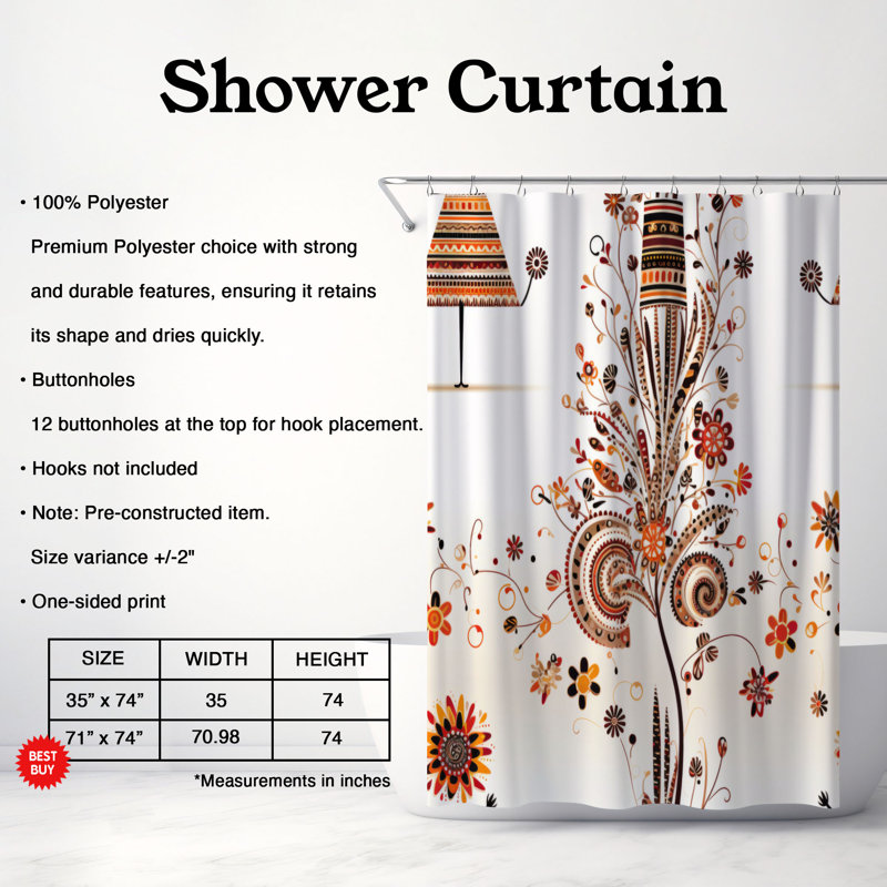 Rideau de douche Gradin, H 74 po x l 71 po