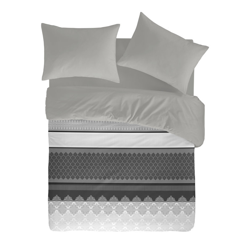 Marble Striped Duvet Cover, Super King Duvet Cover, Black