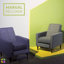 Fauteuil inclinable manuel capitonné à boutons-1758707548