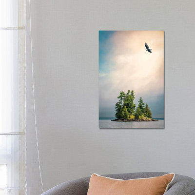 Small Island & A Bird by Nik Rave - Wrapped Canvas Gallery-Wrapped Canvas Giclée