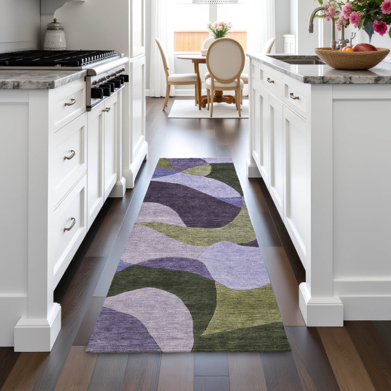 Machine Washable Indoor/Outdoor Jocelyn ACN2141 Abstract Rug, Runner 2'3" x 7'6"