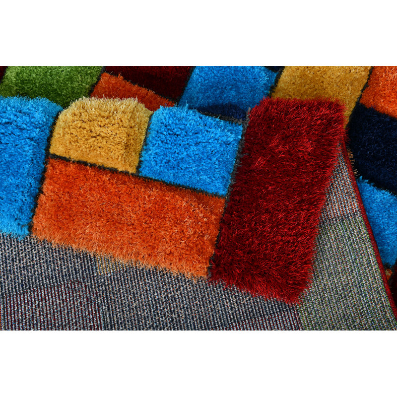 Huetter Geometric Hand Woven Shag Area Rug, Rectangle 80 x 150cm