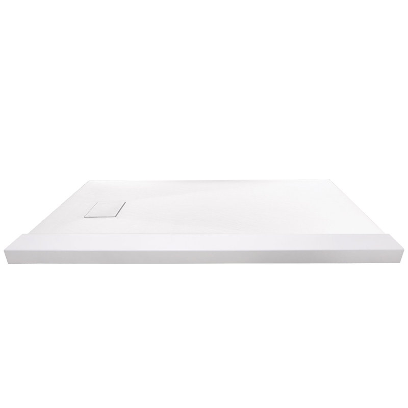 Transolid Trimslate 36-in Shower Base with Adjustable Single Threshold and End Drain, White