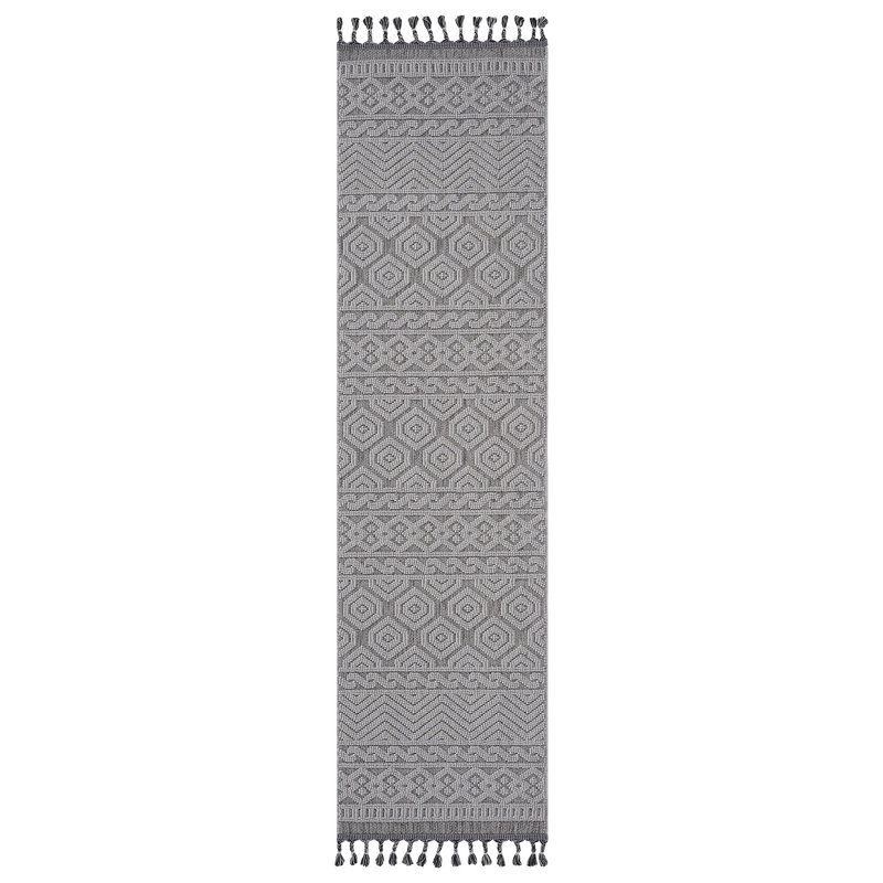 Guros Collection Geometric Indoor Outdoor Runner Rug, Runner 2'2" x 8'
