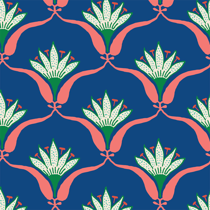 Carreau de papier peint L 10 pi x l 25 po à motif de giroflée, Tropical, Paper