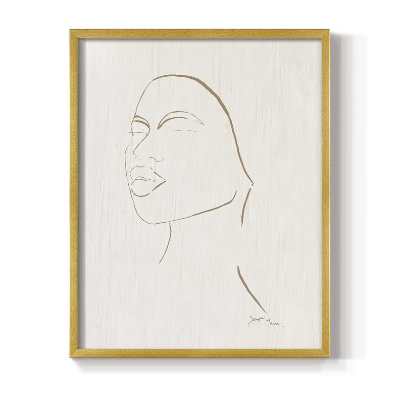 Portrait S Croquis II, reproduction encadrée - bois massif, Or, H 20 po x l 16 po