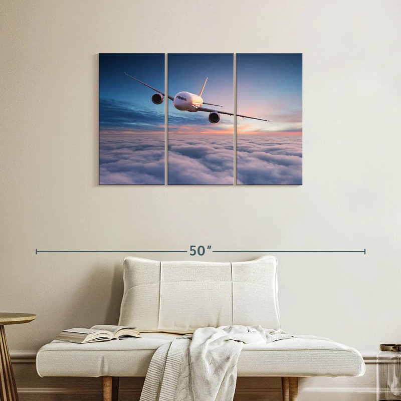 Mehar Approaching Airplane, 24" H x 38" W