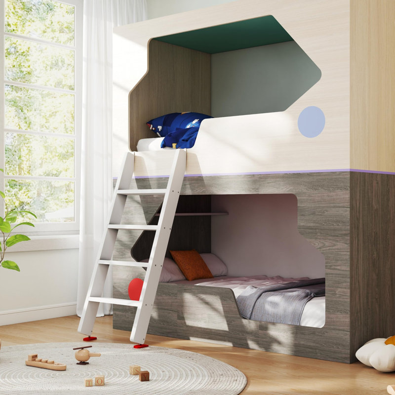 Échelle de lit superposé en bois, Échelles de lit superposé, 50, Blanc