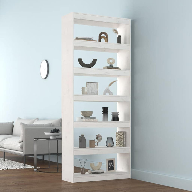 Paravent en bois de pin massif, Blanc, (3 tablettes) H 40,7 po x l 31,5 po x P 11,8 po