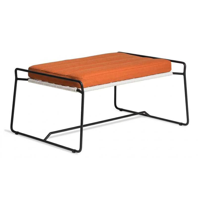 Sandur Outdoor Ottoman, Canvas Brick, White Rope/Anthracite Frame