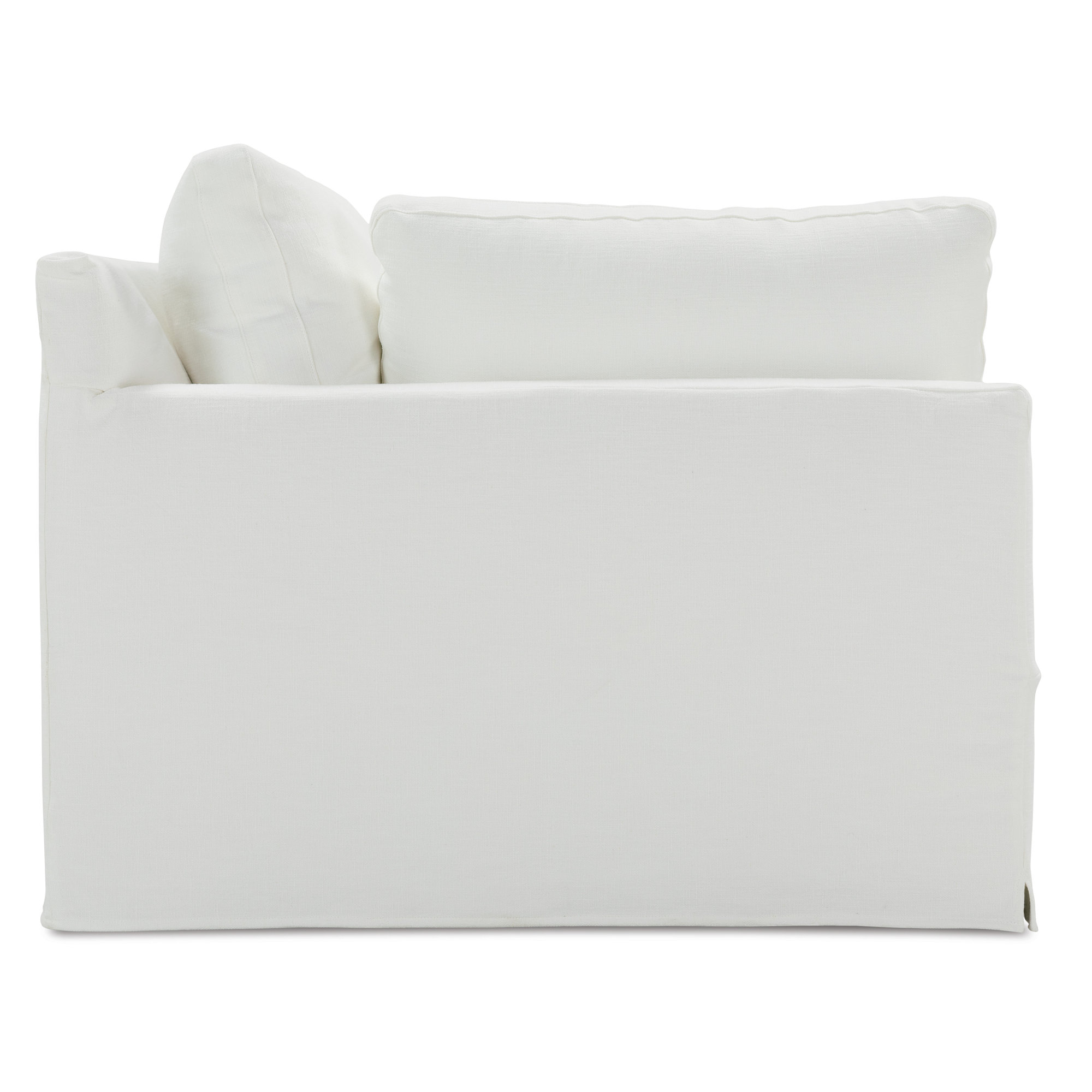Sylvie Extra Long Sofa (Bench Cushion), White Linen Blend, 37" H x 100" W x 44" D