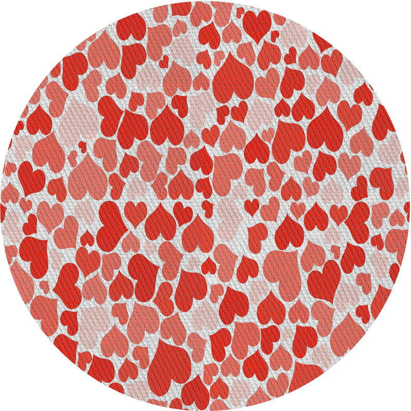 Tapis de zone rouge à motifs, Rond 6 pi
