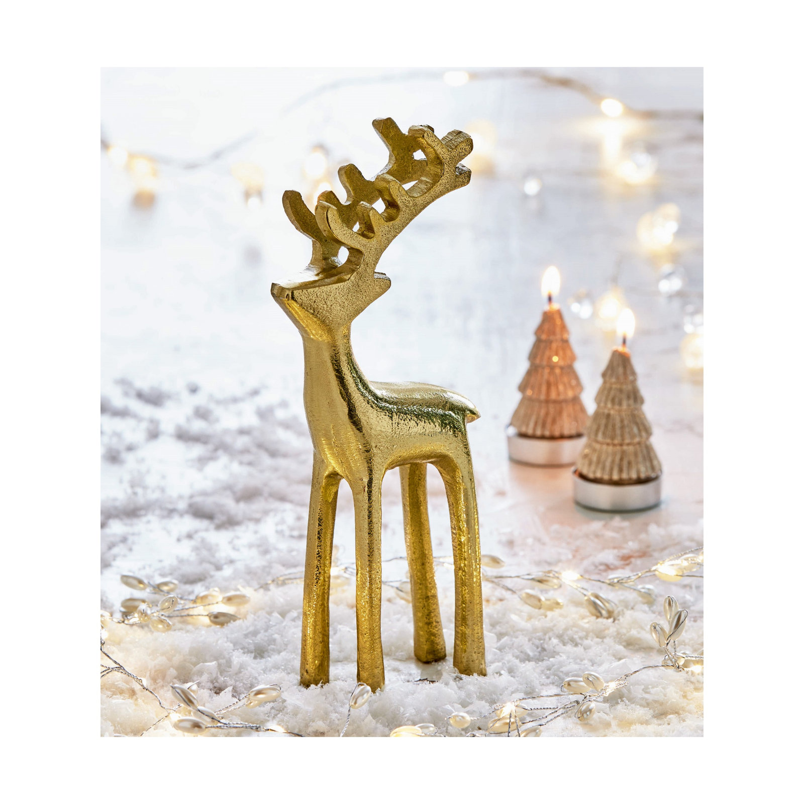 Reindeer Silhouette Figurine Large, Gold