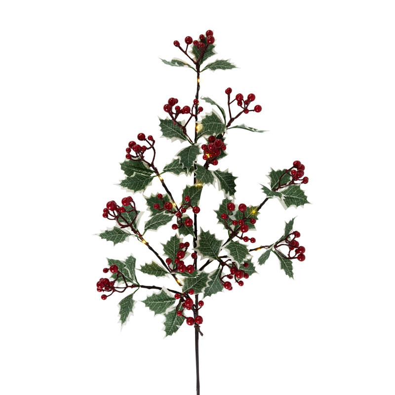 Faux Holly/Berry Branch