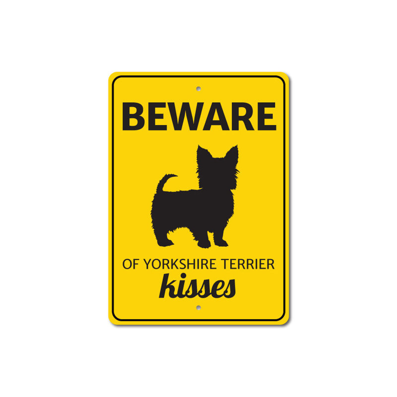 Plaque en aluminium Yorkshire Terrier, H 14 po x l 10 po x P 0,04 po