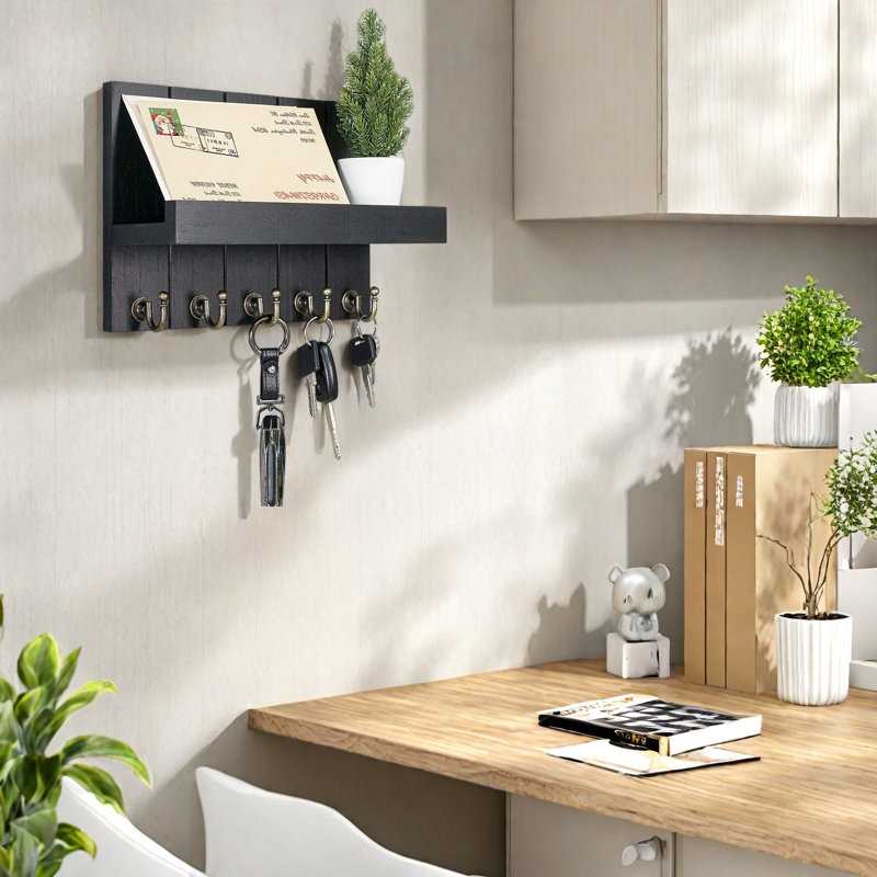 Decorative Key Holder For Wall, Black