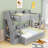 Twin Over Full Bunk Bed with LED Lighting, USB Charging Port, Storage Staircase, and Twin Trundle-978258026
