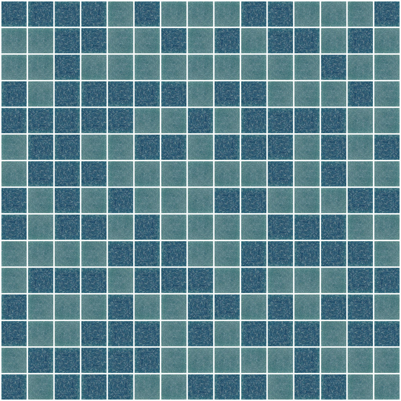 0.75" x 0.75" Glass Grid Mosaic Tile, Blue Blend