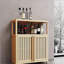 Armoire de rangement en bambou avec tablettes Living Room-1543680824