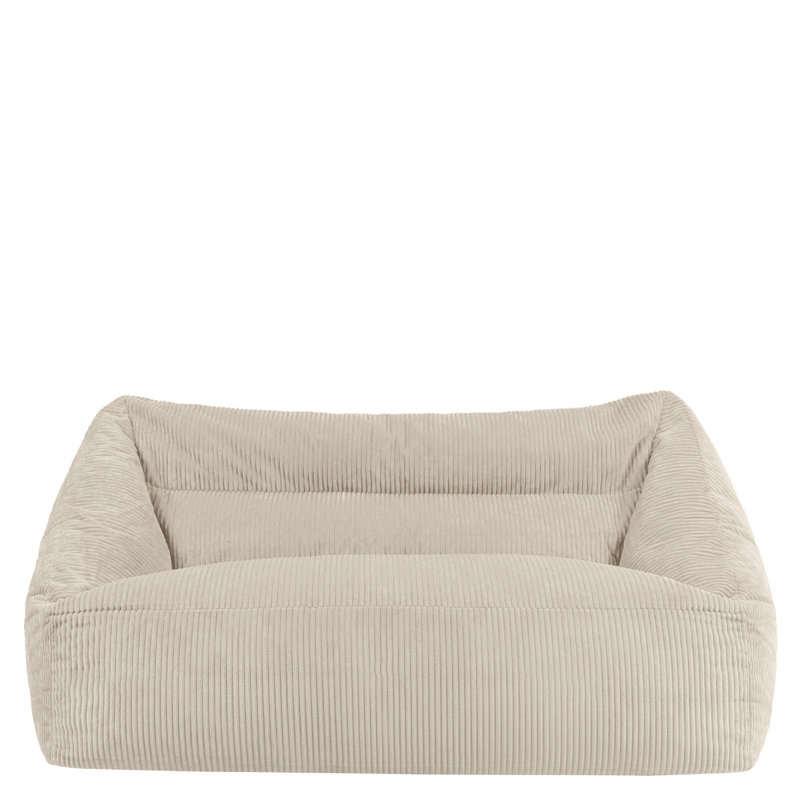 Icon Adult Corduroy Refillable Bean Bag Sofa, Beige