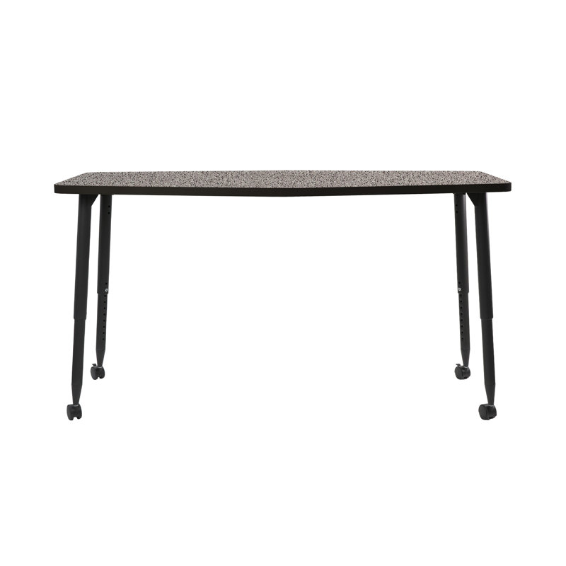 Table d'activité hexagonale 34 x 60 avec pieds fuselés réglables Adapte, Gris, Noir