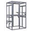 Maison d'extérieur pour chat avec de nombreuses plateformes, et construction, cage de protection grise-488918744
