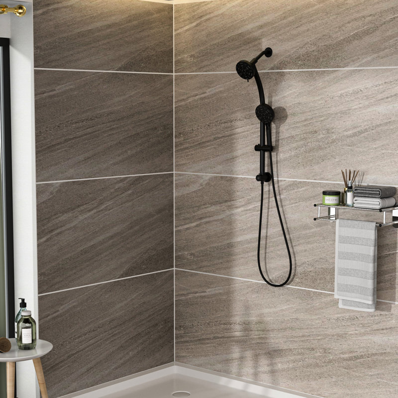 4.7" Rain Showerhead And 8 Hand Shower Package, Stainless Steel Hose, Adjustable Holder, Angle Slide Bar, Brushed Nickel Multi Function - Showerhead, Shower, Finish