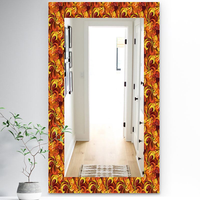 Miroir mural à plumes peacock, H 39,4 po x l 29,5 po