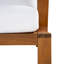 Chaise d'appoint moderne en bois de teck, chaise longue spacieuse avec coussins blancs