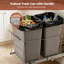 Poubelle escamotable sous l'armoire, poubelle double sous l'évier 35 qt avec poignée, poubelle de recyclage robuste à fixation sur le fond avec structure en fil chromé et rails coulissants lisses, 2 pintes de 35