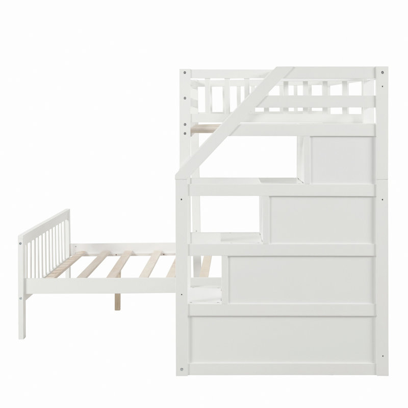 Lit mezzanine avec escalier, Blanc
