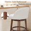 Tabourets de bar pivotants modernes de 26 po avec pieds et dossiers en bois, chaises de bar rembourrées avec repose-pieds rond pour îlot de cuisine Boucle, beige-132138089-138402463