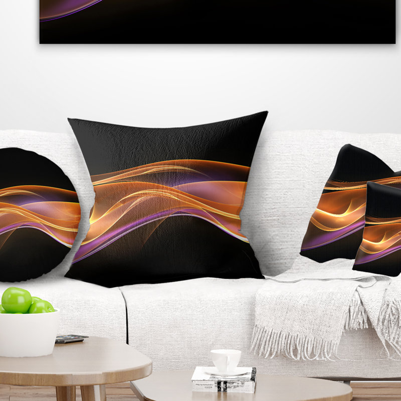 Motif de vagues 3D or rose 3D - imprimé abstrait, 18 po x 18 po, Carré