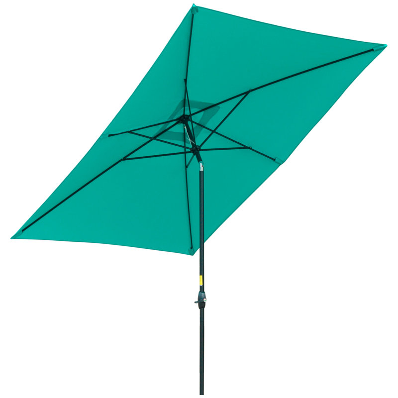 Parasol de marché rectangulaire Kaliope, Vert sarcelle
