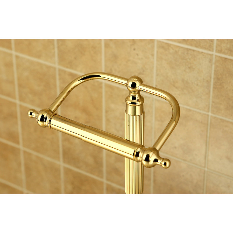 Kingston Brass Georgian Freestanding Toilet Paper Holder, Polished Brass