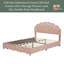 Structure de lit double pleine grandeur à DEL intelligente avec 2 tiroirs de rangement et tête de lit à deux pétales chic, lit plateforme avec lumière DEL intelligente pour les filles, aucun sommier nécessaire, rose
