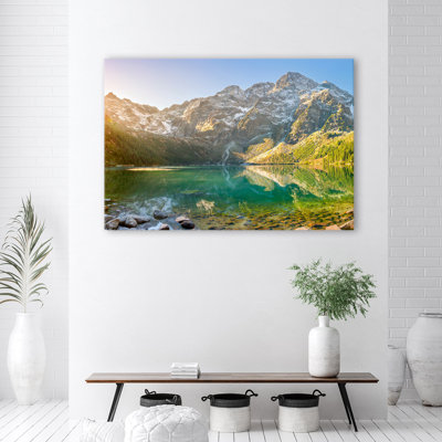 Lake In The Mountains - No Frame Print on Canvas