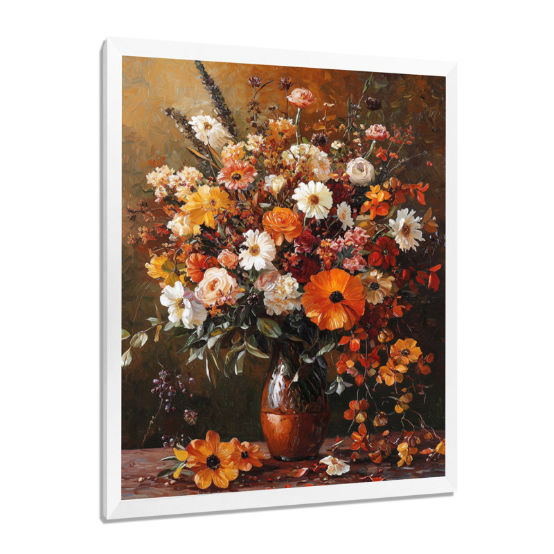 Benton - Floral Canvas Prints, H 32 po x l 24 po, Reproduction encadrée sans passe-partout, Blanc