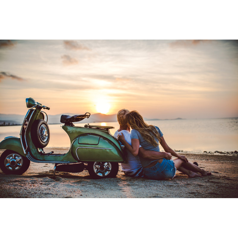 Couple On The Beach by Itsskin - No Frame Print on Canvas, 81cm H x 122cm W