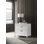 White Nightstand, Modern Style, 2-Drawer, LED Glow, V-Shape Handles | Gift Idea