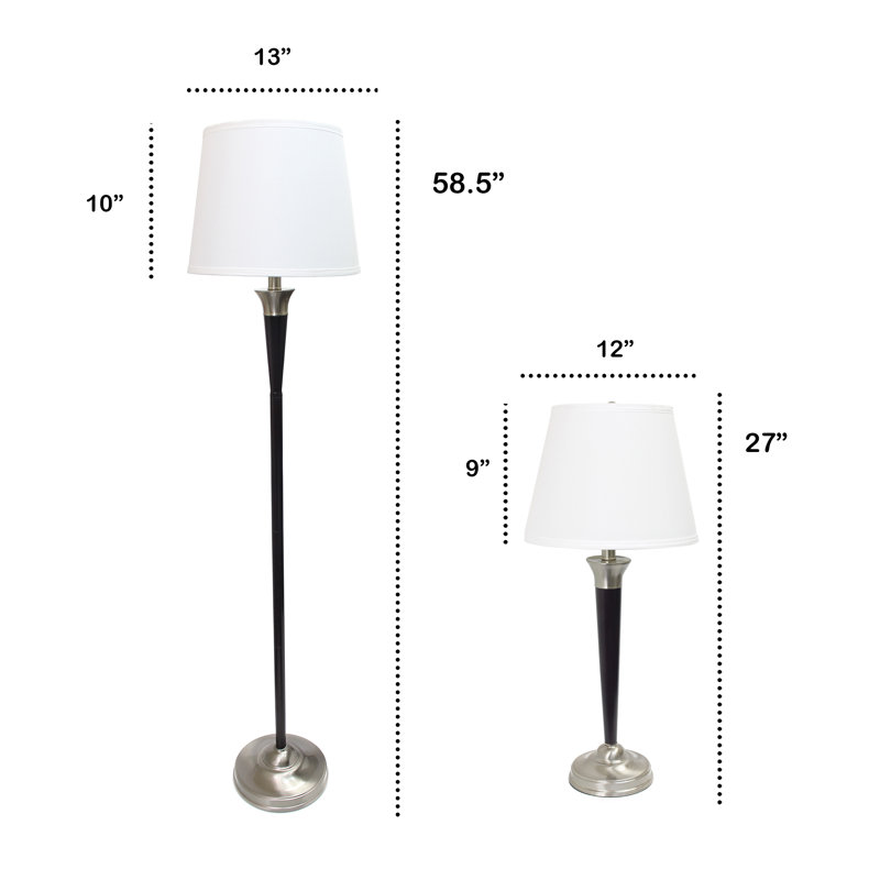 Ensemble de 3 lampes de table en métal