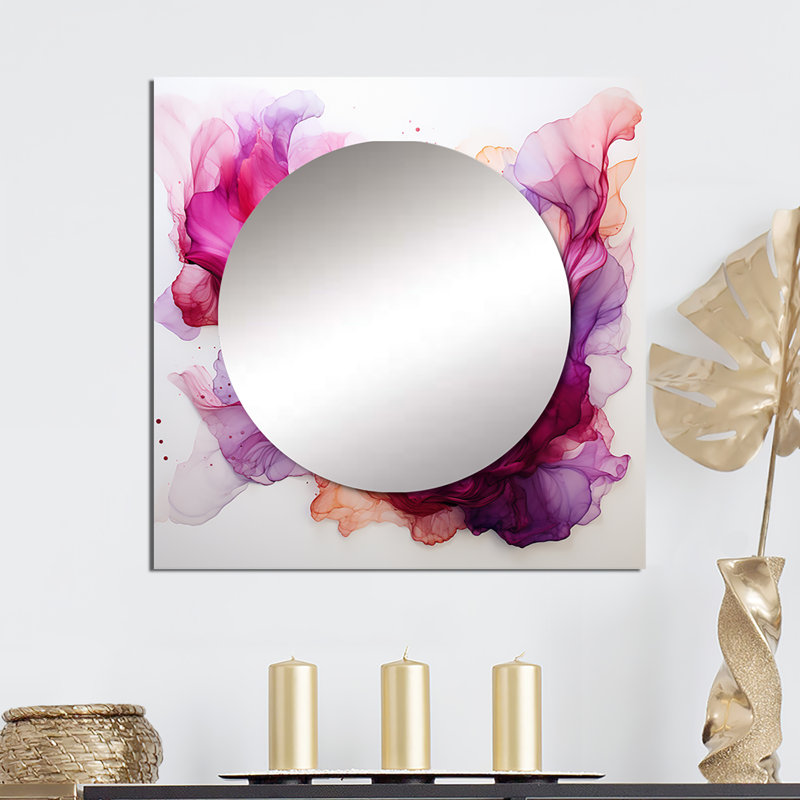Delwood - Miroir carré abstrait pour décoration murale, 36 po x 36 po