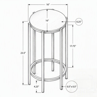Table d'appoint ronde polyvalente avec rangement, parfaite pour le salon ou la chambre à coucher, en chêne foncé et en métal noir