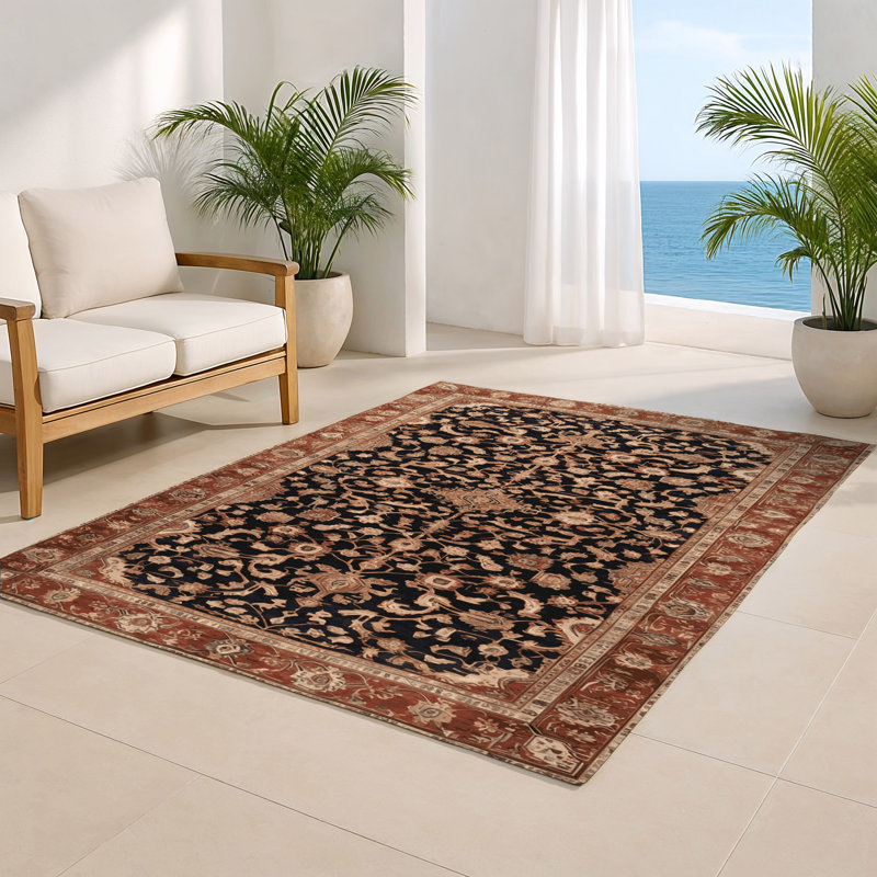 Tapis d'intérieur et d'extérieur brun Persian, Rectangle 4pi x 6 pi