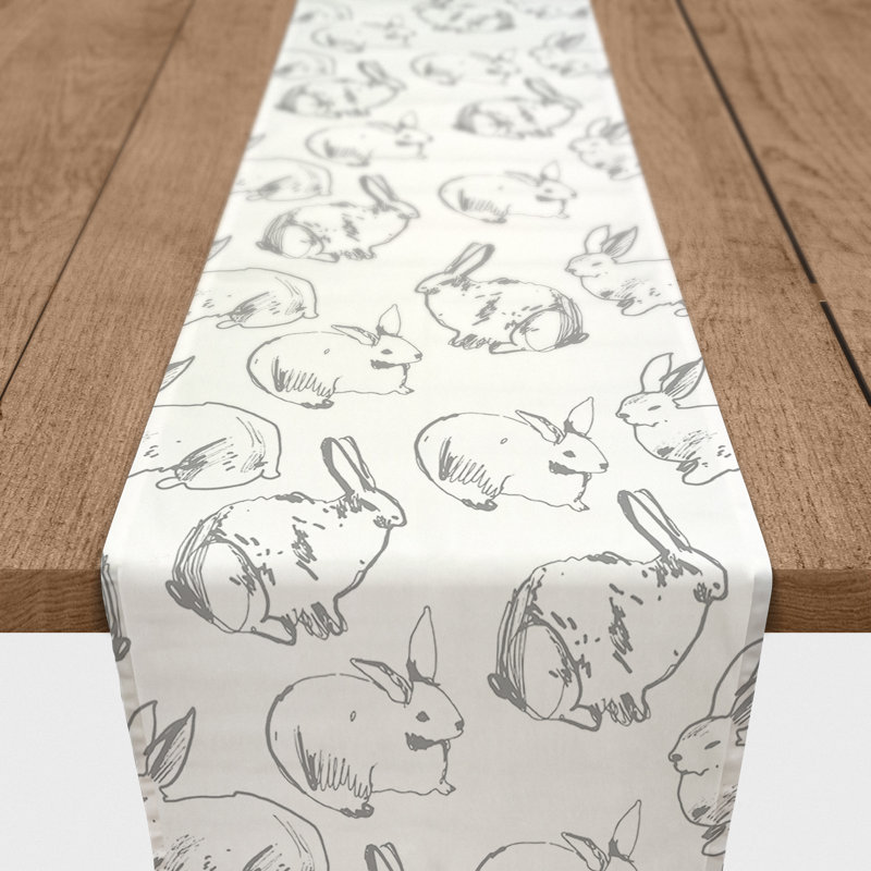 Kernan Bunny Sketch Table Runner, 90" x 16"