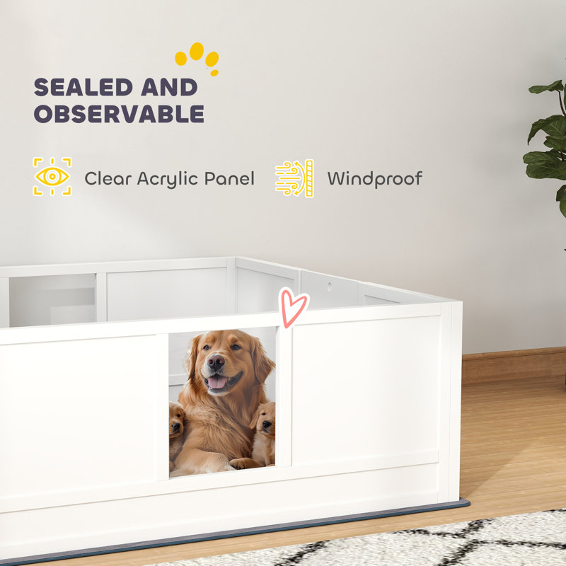 48cm H Panel Solid Wood Pet Barrier With Door
